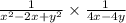 \frac{1}{x { }^{2} - 2x + y {}^{2} } \times \frac{1}{4x - 4y}