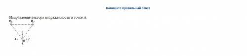 Напишите правильный ответ Направление вектора напряженности в точке А