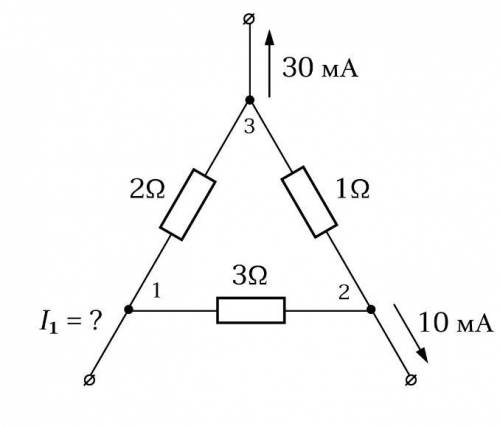 1) Участок электрической цепи с тремя выводами трижды присоединяется в различные цепи. Найдите токи