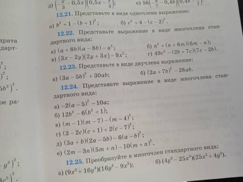 Представьте выражение в виде многочлена стандартного вида №12.24