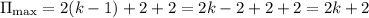 \Pi_{\max}=2(k-1)+2+2=2k-2+2+2=2k+2