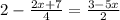 2 - \frac{2x + 7}{4} = \frac{3 - 5x}{2}