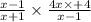 \frac{x - 1}{x + 1} \times \frac{4x \times + 4}{x - 1}