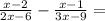 \frac{x-2}{2x-6} - \frac{x-1}{3x-9} =