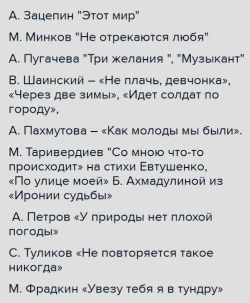 Привести примеры(из песен, рассказов и тд.) когда музыка оказывала влияние на человека ​