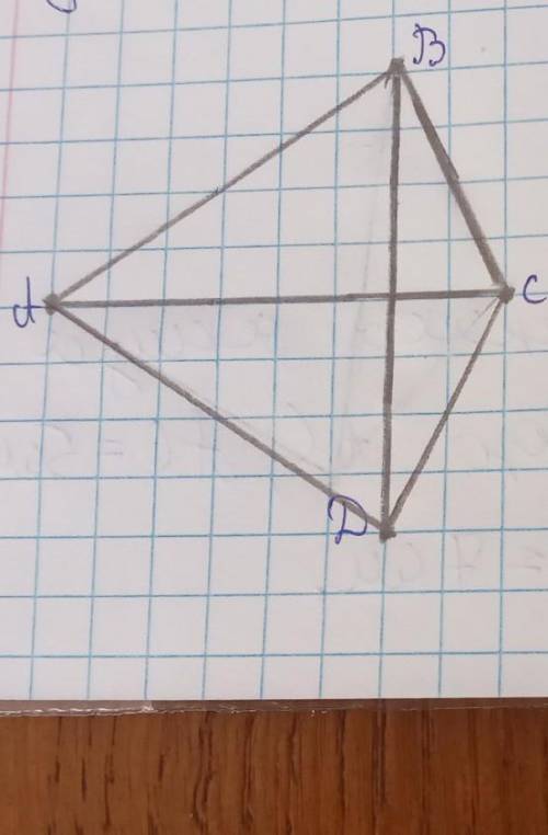 на малюнку сзематично зображений змій, що має форму дельтоїда (AB=AD, BC=CD). Доведіть, що AC|BD.