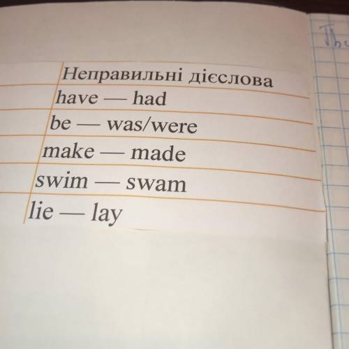 6 речень з не правильними дієсловами на английском
