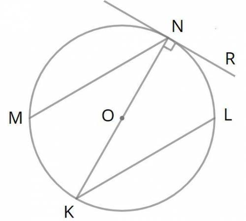 Дано: MN=KL=2см;∢MNO=60°. Найти: диаметр см; ∢MNR= °; ∢NKL= °.