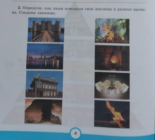 2.Определи,как люди совершали свои жилища в разные времена.Соедени линиями.