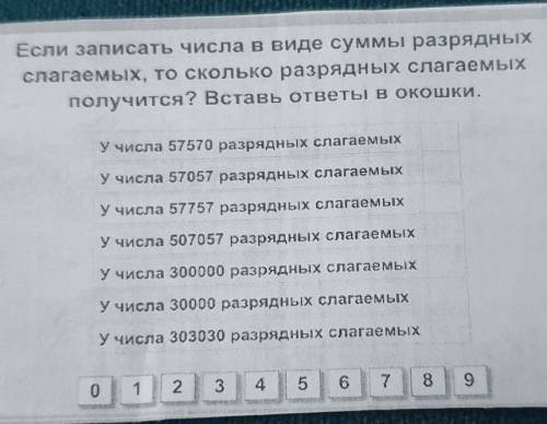 Если записать числа в виде суммы разрядных слагаемых, то сколько разрядных слагаемых получится? Вста