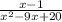 \frac{x - 1}{ {x}^{2} - 9x + 20 }