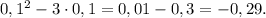 0,1^2-3\cdot0,1=0,01-0,3=-0,29.