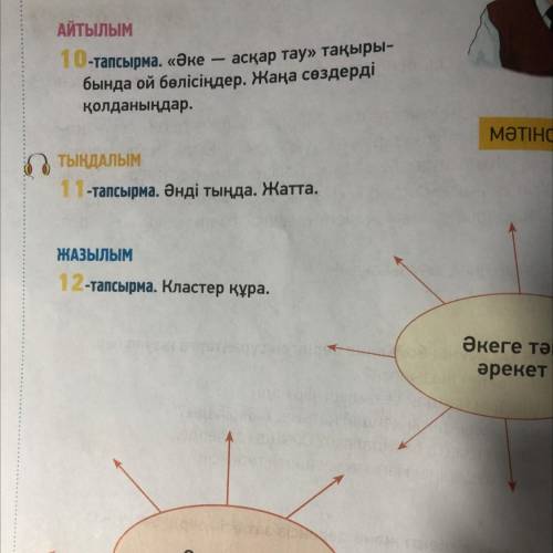 АЙТЫЛЫМ 10-тапсырма. «Әке – асқар тау» тақыры- бында ой бөлісіңдер. Жаңа сөздерді қолданыңдар. и луч