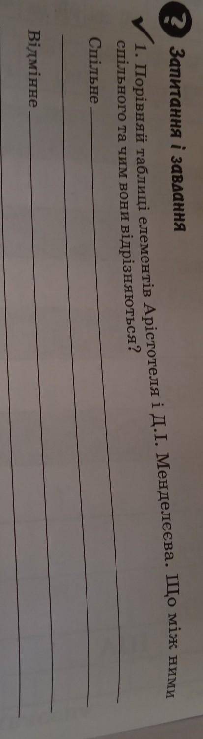 Порівняй таблиці елементів Арістотеля і Д.І. Менделєєва. Що між ними спільного та чим вони відрізняю