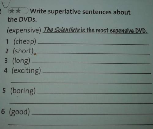 Write superlative sentenses about the DVDs