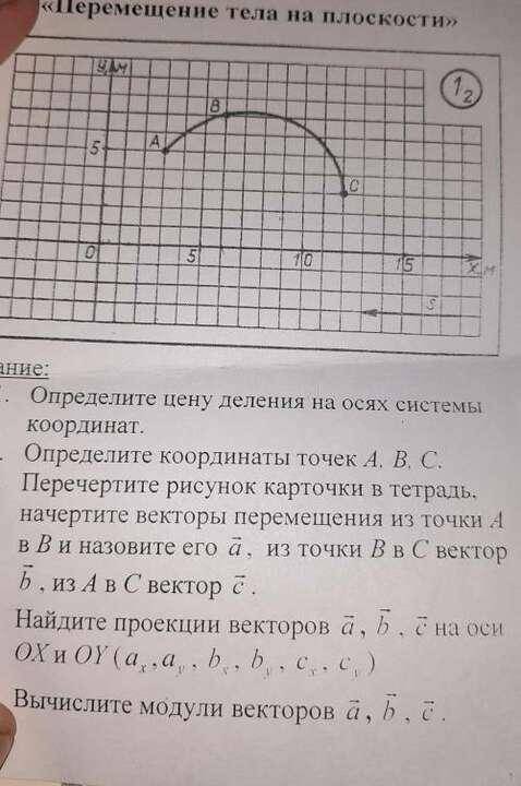 9 класс Определите координаты и вектор