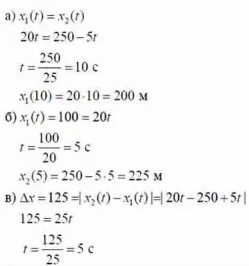 Задача 1. Движение двух автомобилей заданы уравнениями: xr (1) = 12,5 + 7,5 (м), х2 (t) = 17,5 t – 4