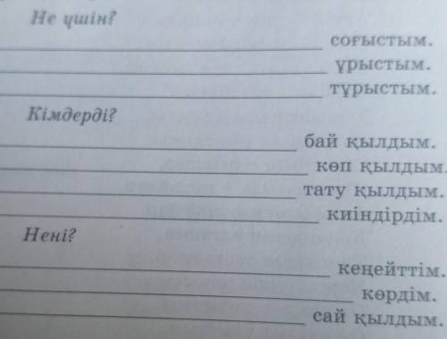 7. Берілген етістіктердің мағынасын түсіндіріп, қолданған жыр жолдарын тауып, дәптерге жаз. Тыңдалым