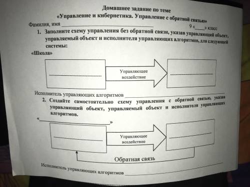 Управление и кибернетика Заполните схему управления