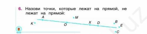 Назови точки, которые лежать на прямой,не лежать на прямой.