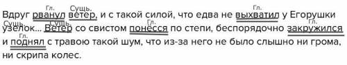 , подписать части речи. Вдруг рванул ветер, и с такой силой, что едва не выхватил у Егорушки узелок.