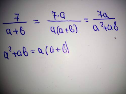 Зведіть дріб 7/a+b до знаменника a²+ab​