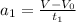 a_{1}=\frac{V-V_{0}}{t_{1} }