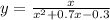 y = \frac{x}{ {x}^{2} + 0.7x - 0.3 }