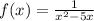 f(x)=\frac{1}{x^{2} -5x}