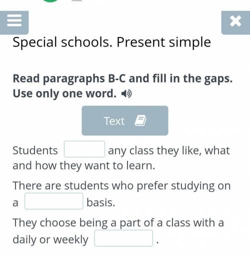Read paragraphs B-C and fill in the gaps. Use only one word. Text Studentsany class they like, what