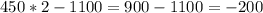 450*2-1100=900-1100= -200