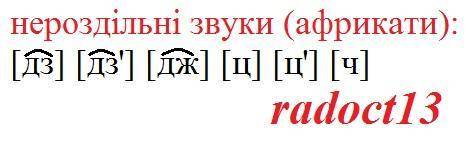 Приклад нероздільного звуку або африкату???