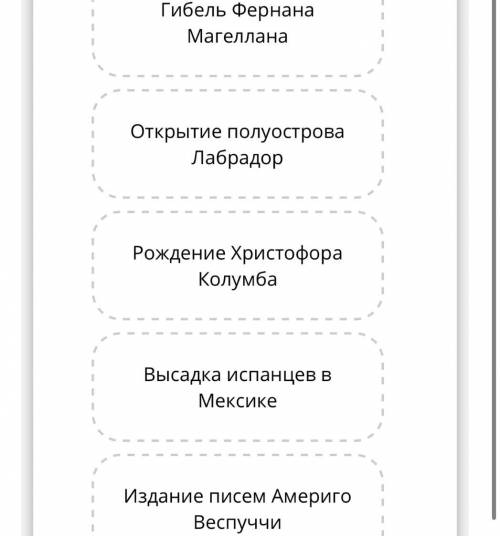 Расположите события в хронологическом порядке (от раннего к позднему