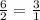 \frac{6}{2} = \frac{3}{1}