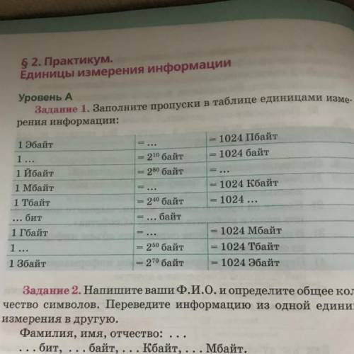 1 Эбайт 1024 байт 1024 байт 1.. 210 байт 2ѕо байт 1024 Кбайт 1 Plair 1 Мбайт 1 Tбаlіт бит 1 Гбайт 10