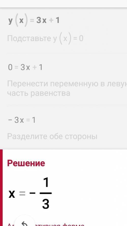 Знати нулі функції y (x)=3x+1​