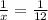 \frac{1}{x} = \frac{1}{12}