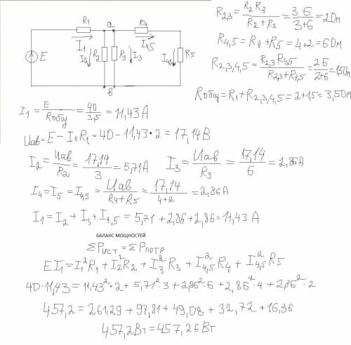по физике > найти токи всех сопротивлений и баланс мощности ​