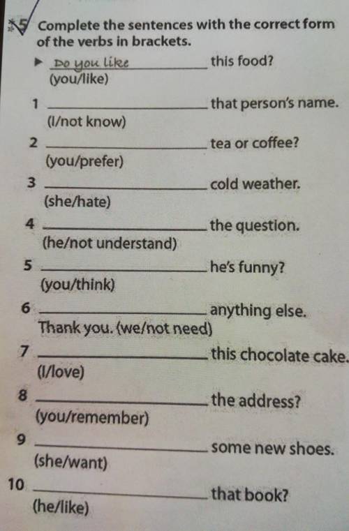 Complete the sentences with the correct form of the verbs in brackets.