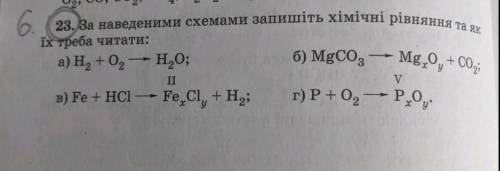 За наведеними схемами напишіть хімічні рівняння та як їх треба читати