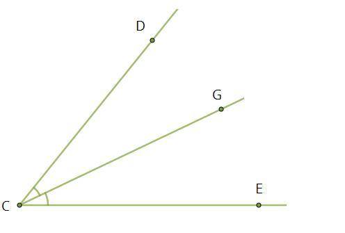 CG — биссектриса угла DCE. Вычисли угол GCD, если ∢DCE=68°. ∢GCD=? °.