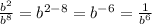 \frac{b^2}{b^8}=b^{2-8}=b^{-6}=\frac{1}{b^6}