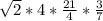 \sqrt{2}*4*\frac{21}{4}*\frac{3}{7}