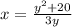 x=\frac{y^2+20}{3y}