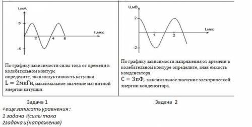 по графику зависимости силы тока от времени в колебательном контуре, определите, зная индуктивность