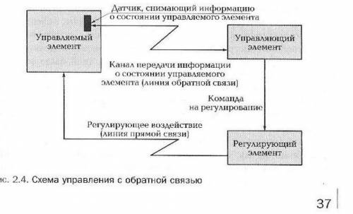 Опишите информационно-управляющие закономерности используя схему