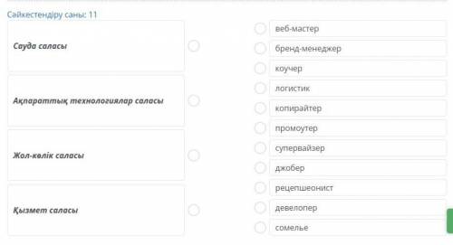 Мәтінді оқы. Ұсынылған мамандықтар тізімін салаларға топтастыр. ХХI ғасыр адам өмірінің әртүрлі сала