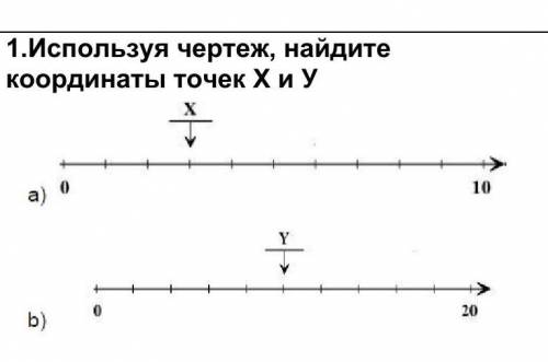 Используя чертеж, найдите координаты точек Х и У