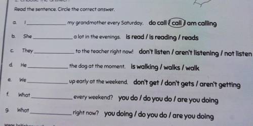 2. Choose the answer! Read the sentence. Circle the correct answer.