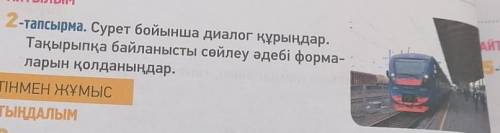 2-тапсырма. Сурет бойынша диалог құрыңдар. Тақырыпқа байланысты сөйлеу әдебі форма- ларын қолданыңда